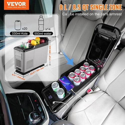 Portable Car Refrigerator Freezer Compressor 15 L Single Zone For Car